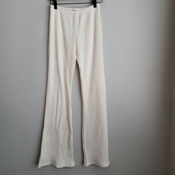Joah Brown Fitted Mini Flare Pant in Natural Luxe Knit size M/L NWT - Picture 3 of 8